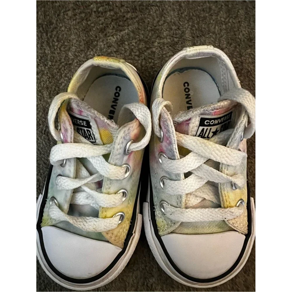 Toddler Shoes Lot Size 5C Converse White Tie Dye Puma Rainbow 3 Pairs GUC